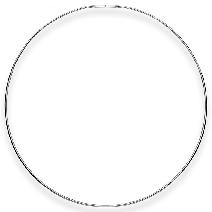 1.5mm Halsreif Tondakette aus 925 Silber rhodiniert 45cm