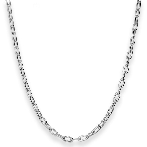 3.9mm Ankerkette weit aus 925 Silber rhodiniert 45cm
