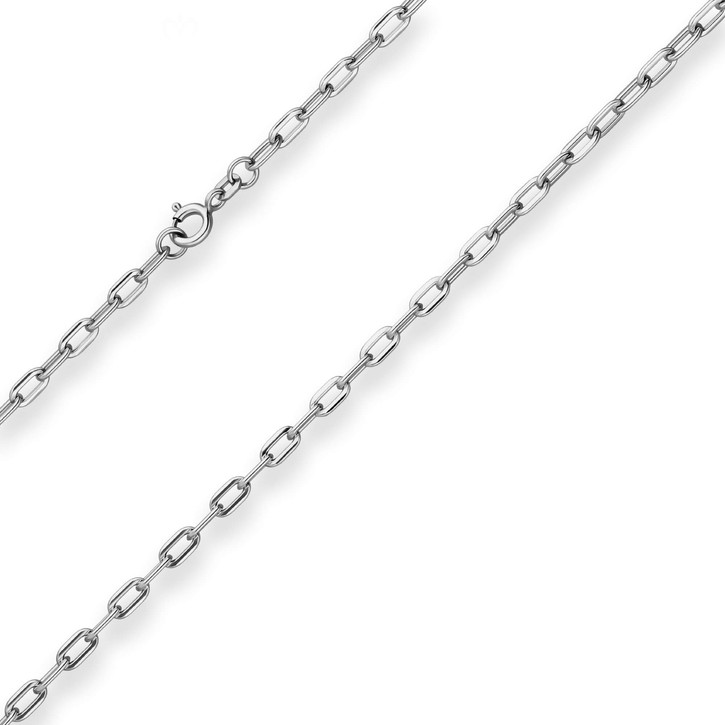 3.9mm Ankerkette weit aus 925 Silber rhodiniert 80cm
