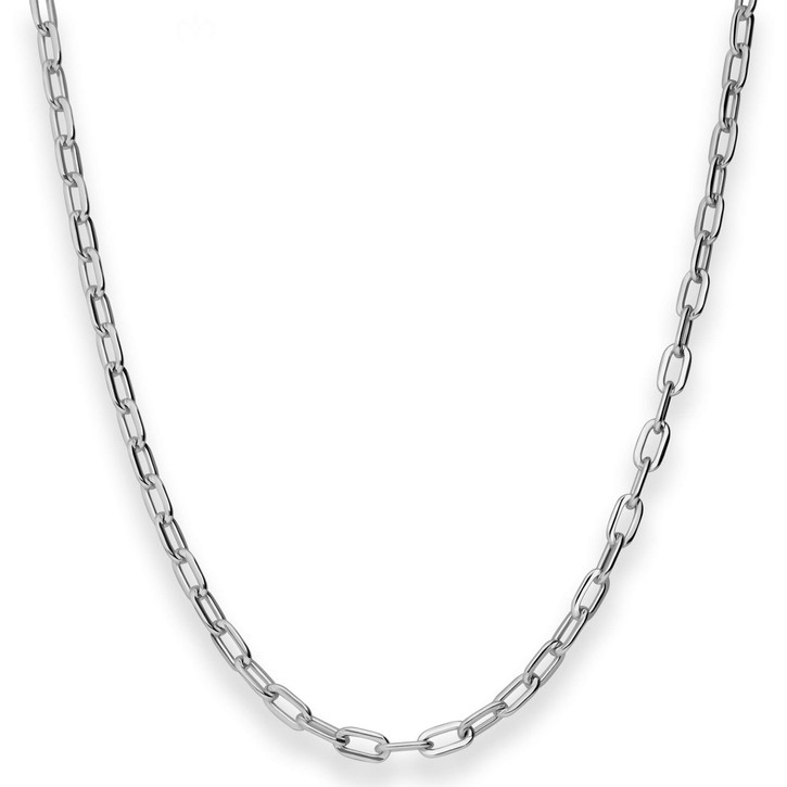 3.9mm Ankerkette weit aus 925 Silber rhodiniert 80cm