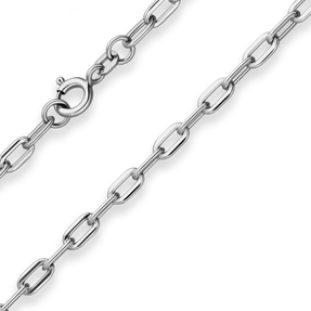 3,9mm Ankerkette weit Kette Collier Halskette aus 925 Silber rhodiniert 80cm