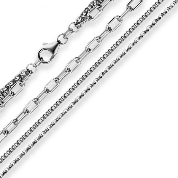 2.1mm Fantasiekette aus 925 Silber rhodiniert 45cm