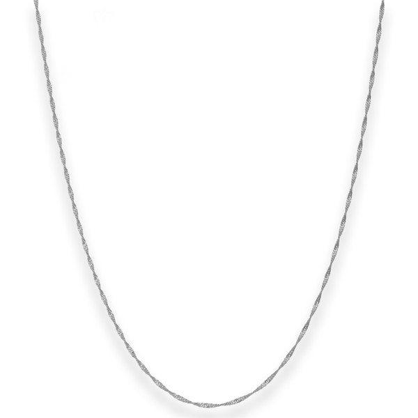 1.2mm Singapurkette aus 585 Weißgold 42cm mit Zwischenöse