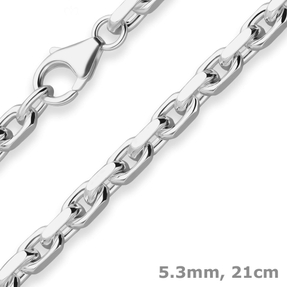 5,3mm Armband Ankerkette diamantiert Armschmuck aus 925 Silber 21cm