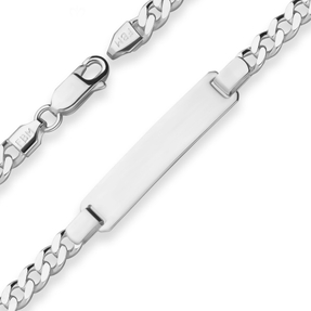 4,7mm Id-Armband Panzerkette Schildband aus 925 Silber matt-glänzend 19cm