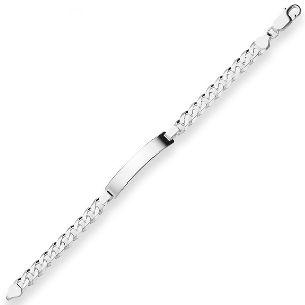 7.5mm Id-Armband Panzerkette Schildband aus 925 Silber 19cm