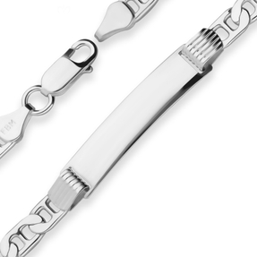 5,7mm Id-Armband Ankerkette-Steg Schildband Armschmuck aus 925 Silber 19cm