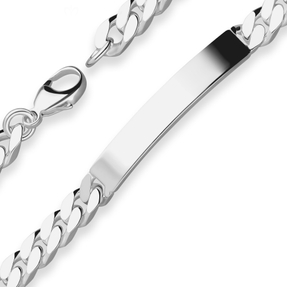6,9mm Id-Armband Panzerkette Schildband Armschmuck aus 925 Silber 21cm 6,9mm Id-Armband Panzerkette Schildband Armschmuck aus 925 Silber 21cm