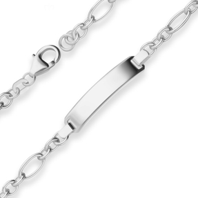 4,6mm Id-Armband Ankerkette-Figaro Schildband Armschmuck aus 925 Silber 19cm