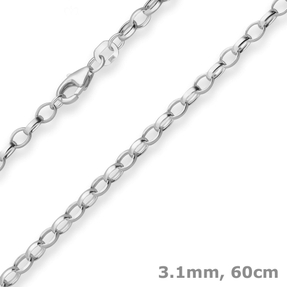 3,1mm Erbskette Silberkette Collier Halskette aus 925 Silber 60cm