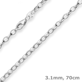 3,1mm Erbskette Silberkette Collier Halskette aus 925 Silber 70cm