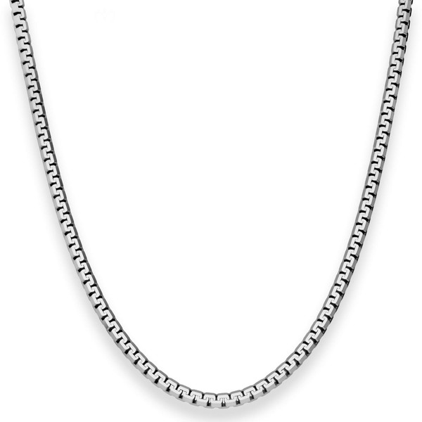 3.2mm Veneziakette sechskant aus 925 Silber rhodiniert 50cm