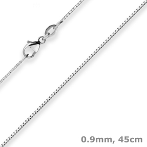 0,9mm Veneziakette Kette Collier aus 750 Gold Weißgold 45cm mit Zwischenöse