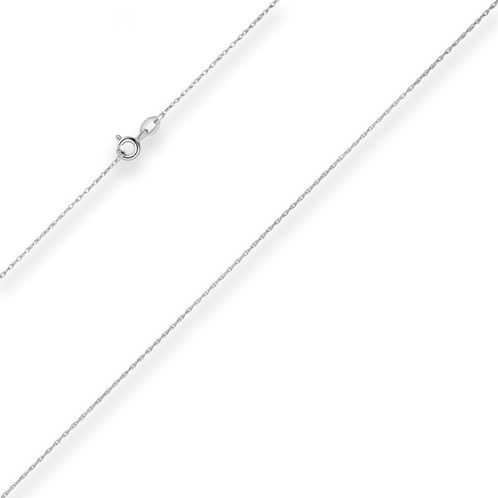 1mm Doppelankerkette aus 375 Weißgold 45cm