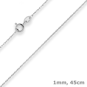 1mm Doppelankerkette Goldkette Collier Halskette aus 375 Gold Weißgold 45cm