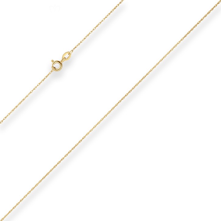 1mm Doppelankerkette aus 375 Gelbgold 45cm