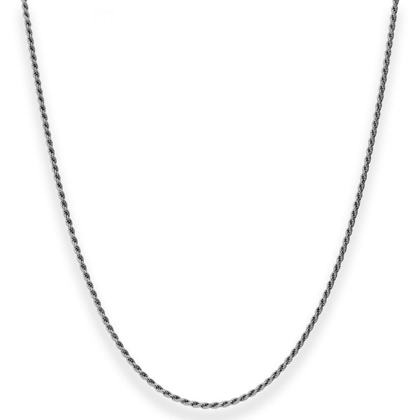 1.5mm Kordelkette massiv aus 925 Silber rhodiniert 80cm