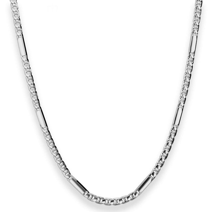 2.9mm Panzerstegkette aus 925 Silber rhodiniert 50cm