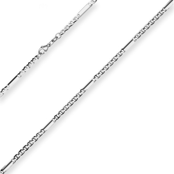 2.9mm Panzerstegkette aus 925 Silber rhodiniert 50cm