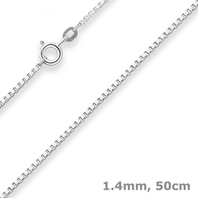 1,4mm Veneziakette Silberkette Collier Halskette aus 925 Silber 50cm