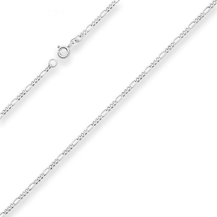 2.2mm Figarokette diamantiert aus 925 Silber 60cm
