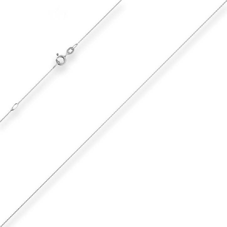 0.8mm Rund-Ankerkette aus 585 Weißgold 42cm mit Zwischenöse