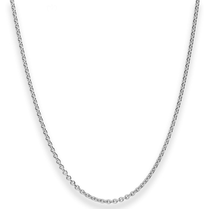 2.4mm Rund-Ankerkette aus 925 Silber rhodiniert 55cm