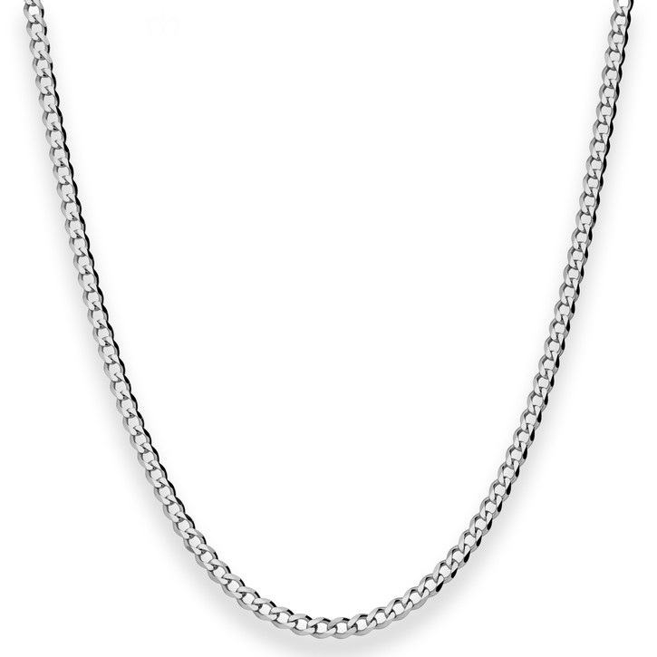 3mm Panzerkette aus 925 Silber rhodiniert 45cm