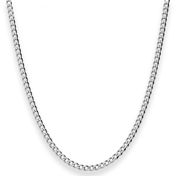 3mm Panzerkette aus 925 Silber rhodiniert 45cm
