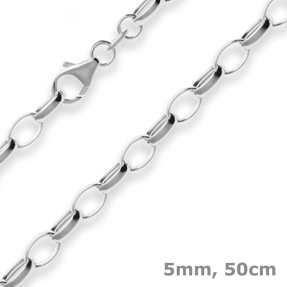 5mm Erbskette Silberkette Collier Halskette aus 925 Silber 50cm