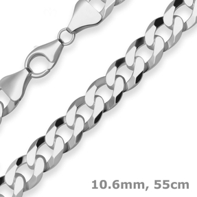 10,6mm Panzerkette Silberkette Collier Halskette aus 925 Silber 55cm