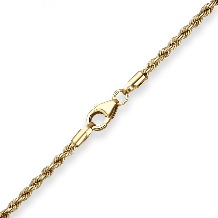2.1mm Kordelkette hohl aus 585 Gelbgold 55cm