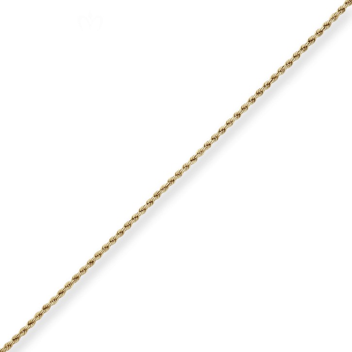 2.1mm Kordelkette hohl aus 585 Gelbgold 55cm