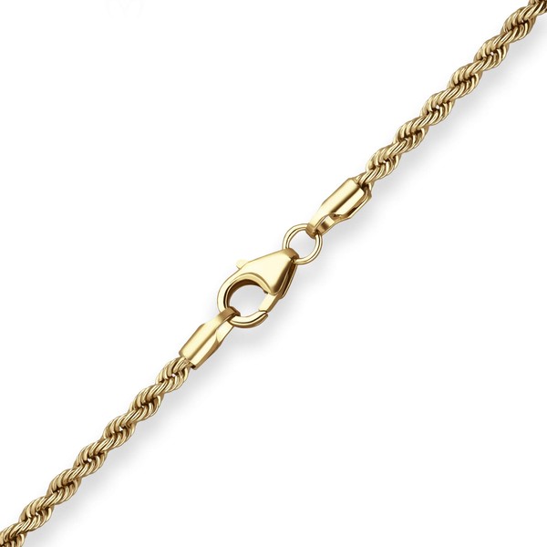 2.1mm Kordelkette hohl aus 585 Gelbgold 55cm