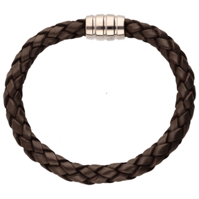 Armband Rinderleder braun Armschmuck aus 925 Silber rhodiniert 22cm