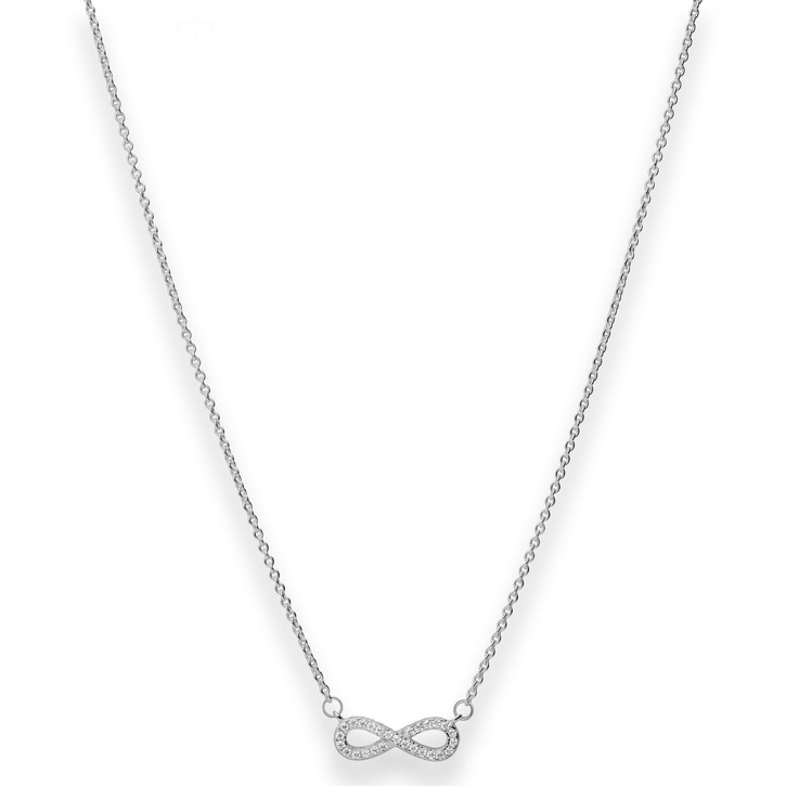 1.3mm Rund-Ankerkette Infinity aus 925 Silber rhodiniert 42cm