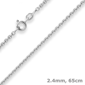 2,4mm Rund-Ankerkette Silberkette Collier Halskette aus 925 Silber 65cm
