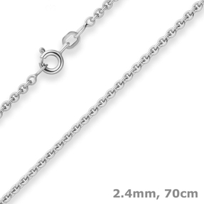2,4mm Rund-Ankerkette Silberkette Collier Halskette aus 925 Silber 70cm