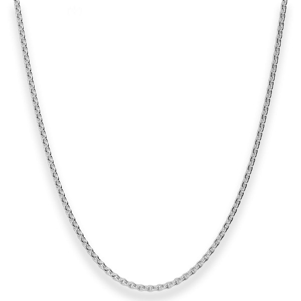 2.4mm Rund-Ankerkette aus 925 Silber rhodiniert 80cm