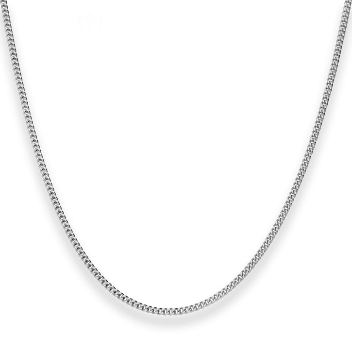 1.7mm Panzerkette aus 925 Silber rhodiniert 55cm