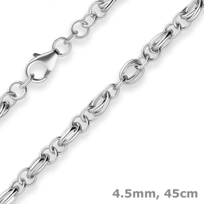 4,5mm Ankerkette weit Silberkette Collier Halskette aus 925 Silber 45cm