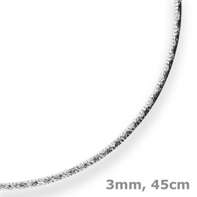 3mm Tondakette oval Silberkette Collier Halskette aus 925 Silber 45cm
