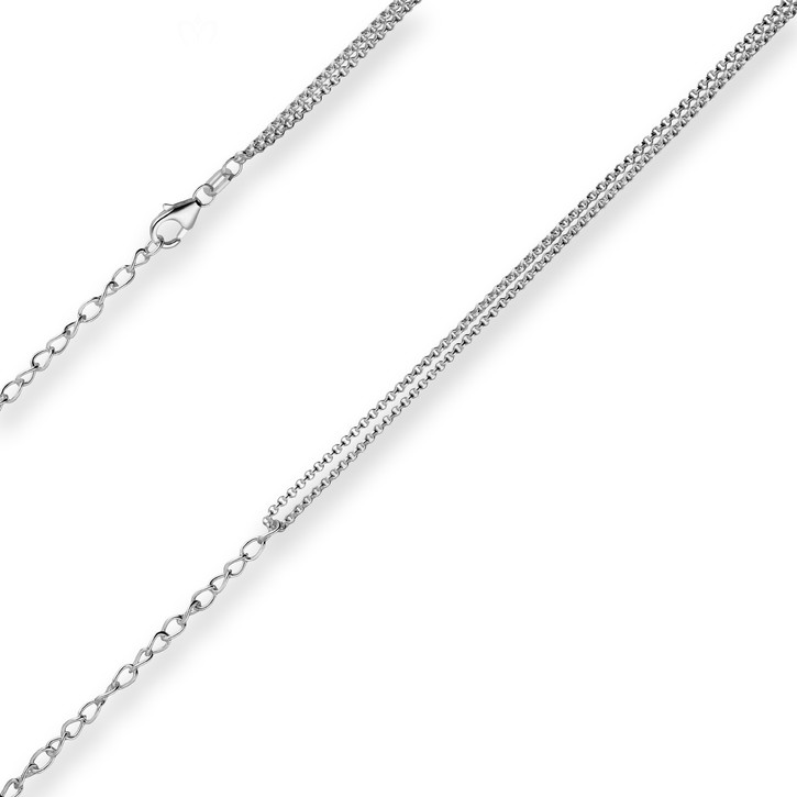 Fantasiekette aus 925 Silber rhodiniert 42cm