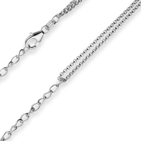 Fantasiekette Silberkette Collier Halskette aus 925 Silber rhodiniert 42cm