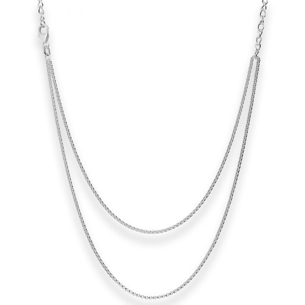 Fantasiekette aus 925 Silber rhodiniert 42cm