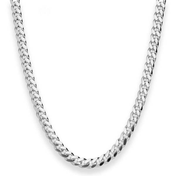 5.9mm Panzerkette oval diamantiert 925 Silber rhodiniert 55cm