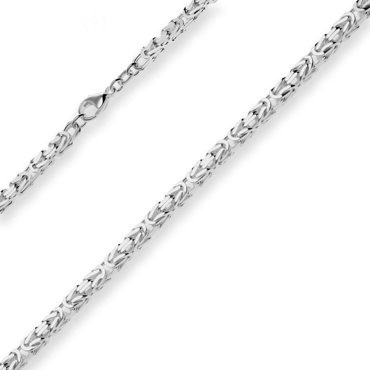4mm Königskette aus 925 Silber rhodiniert 60cm