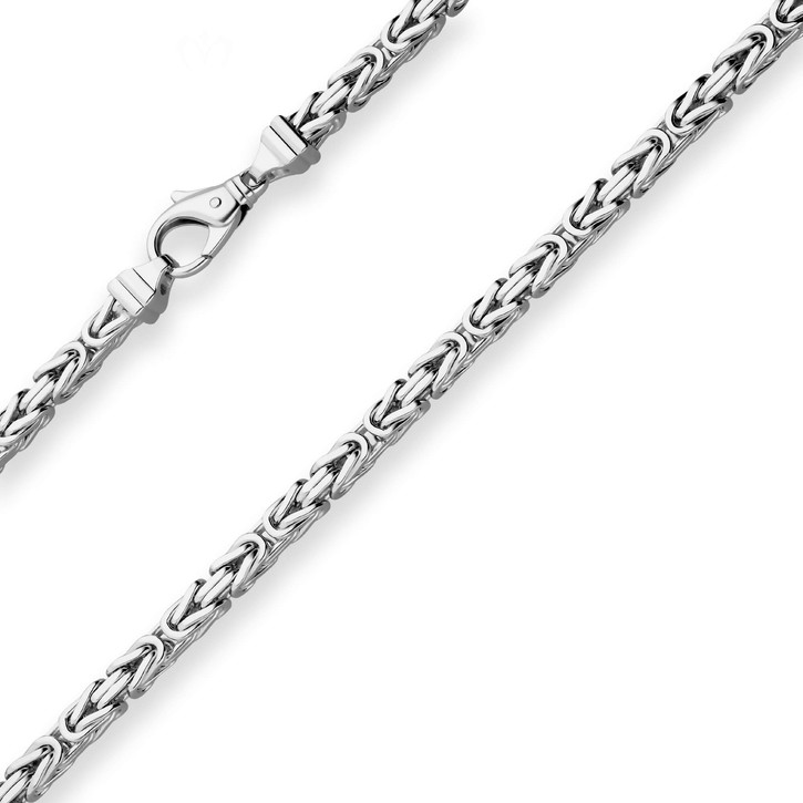 5.1mm Königskette aus 925 Silber rhodiniert 60cm