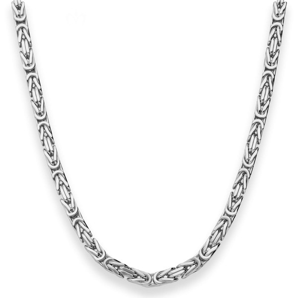 5.1mm Königskette aus 925 Silber rhodiniert 60cm