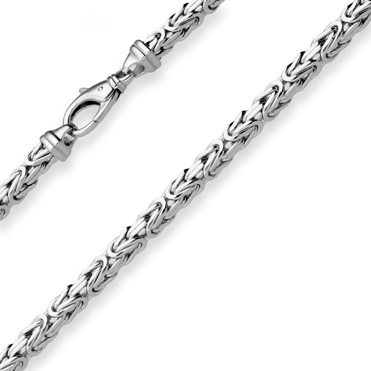 5.6mm Königskette aus 925 Silber rhodiniert 60cm